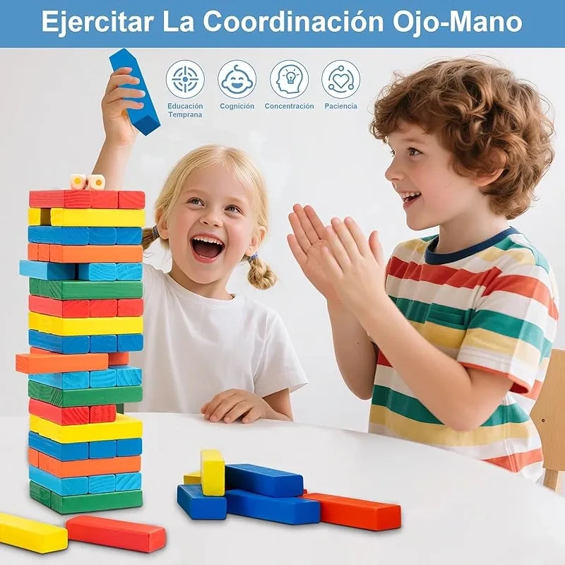 JUEGO YENGA COLORES EDUCATIVO PARA NIÑOS 54 PIEZAS - 6