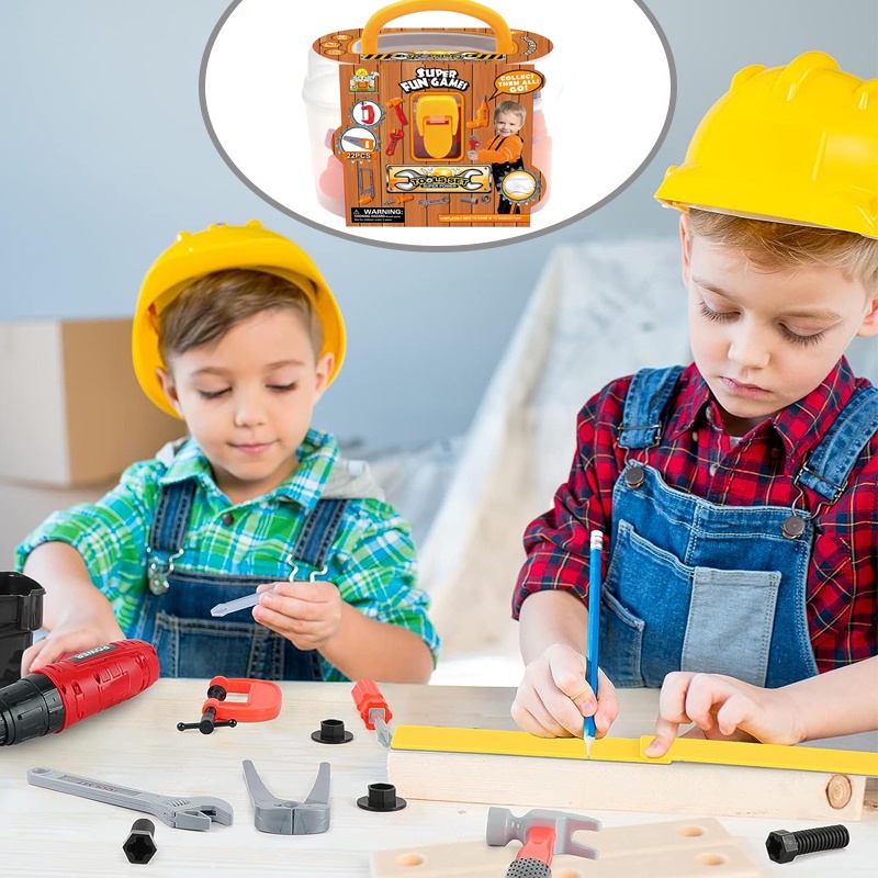 JUGUETE CONSTRUCCIÓN CHIQUILLOS.CL CAJA HERRAMIENTAS CARPINTERO NIÑOS BLANCO - 5