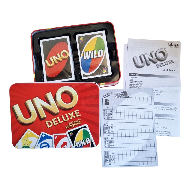 UNO DELUXE JUEGO DE CARTAS + CAJA DE ALUMINIO JUGO DE MESA - 2