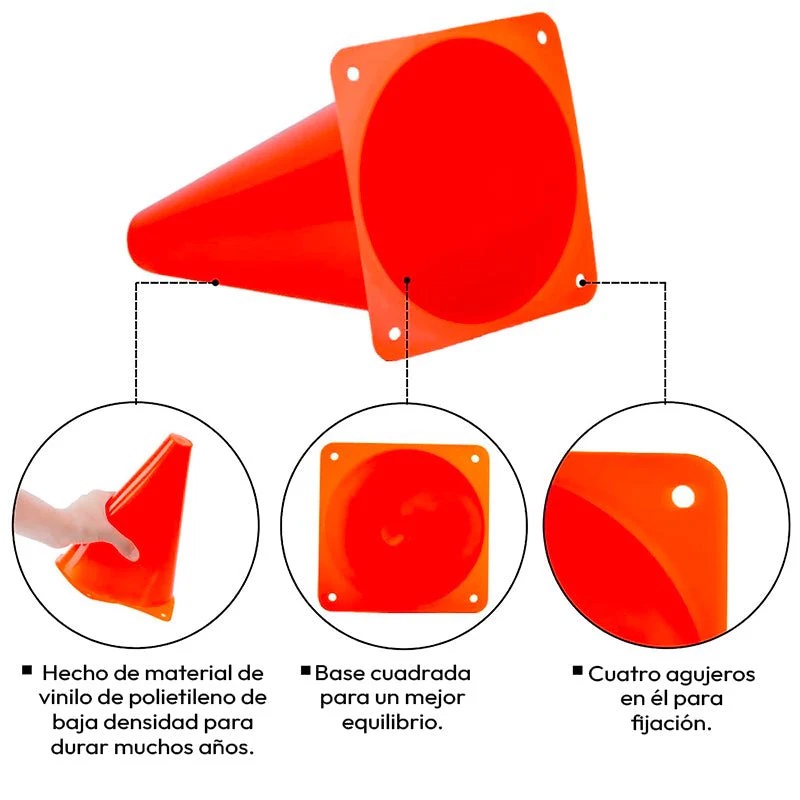 5 CONOS DE ENTRENAMIENTO DEPORTIVO PARA NIÑOS 16CM COLORES - 2