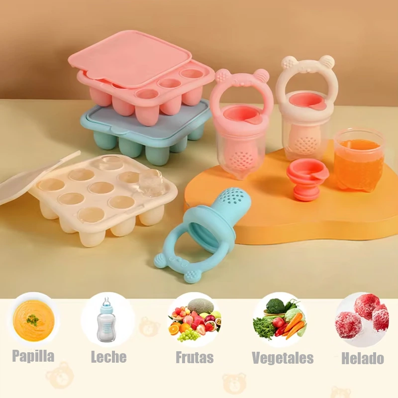 CHUPETE FRUTA BEBE MORDEDOR RASCA ENCIA + MOLDE PARA HELADOS - 3