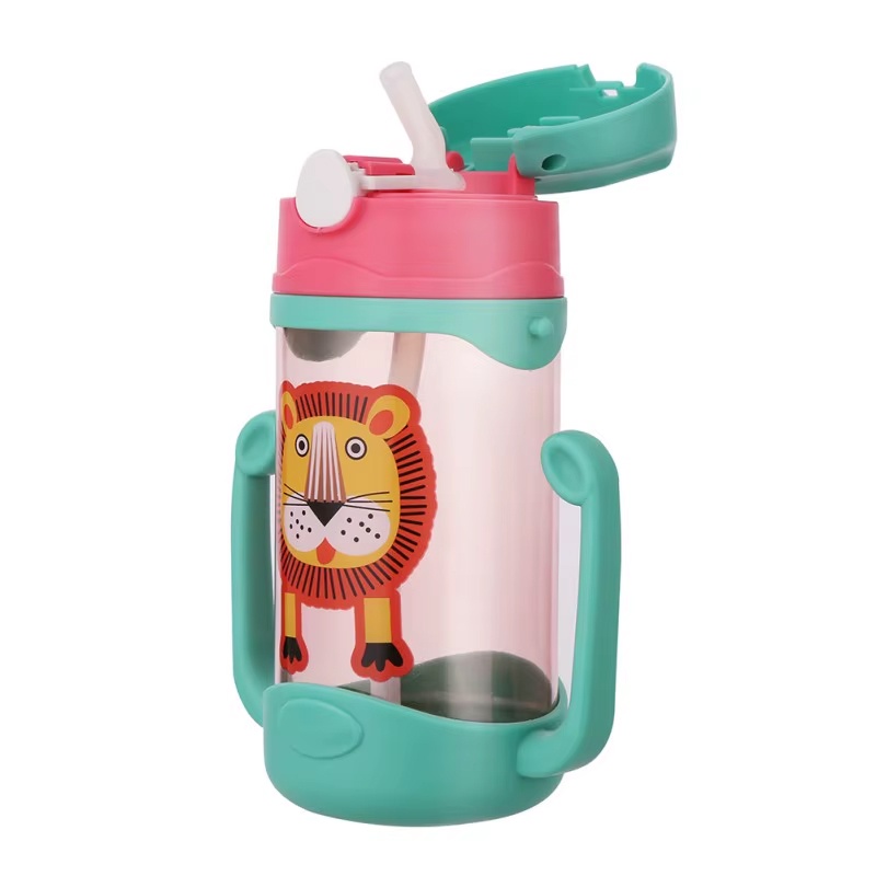 BOTELLA CON BOMBILLA PARA AGUA ANTIDERRAME CON CORREA NIÑOS - 1