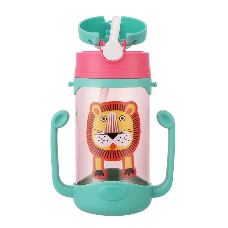 BOTELLA CON BOMBILLA PARA AGUA ANTIDERRAME CON CORREA NIÑOS - 2