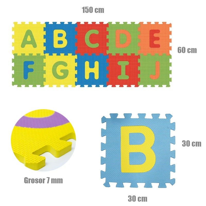 PACK PISO PUZZLE ALFOMBRA GOMA EVA ANTIGOLPES LETRAS BEBE - 2