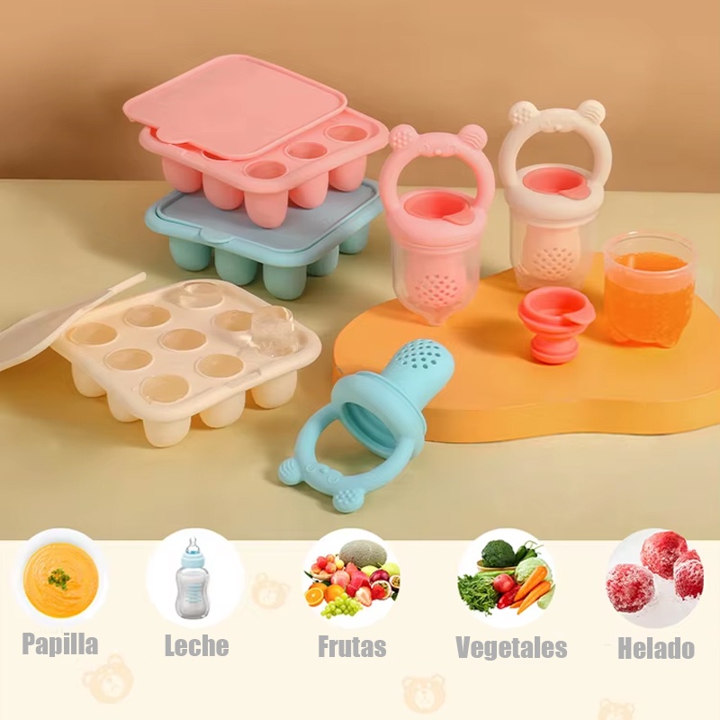 CHUPETE FRUTA BEBE MORDEDOR RASCA ENCIA + MOLDE PARA HELADOS - 3