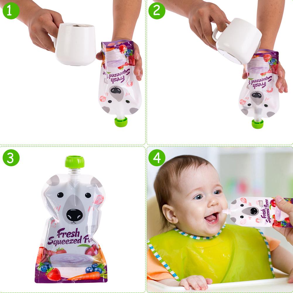 BOLSA DE ALIMENTACIÓN REUTILIZABLE SQUEEZE PARA PAPILLA BEBE - 3
