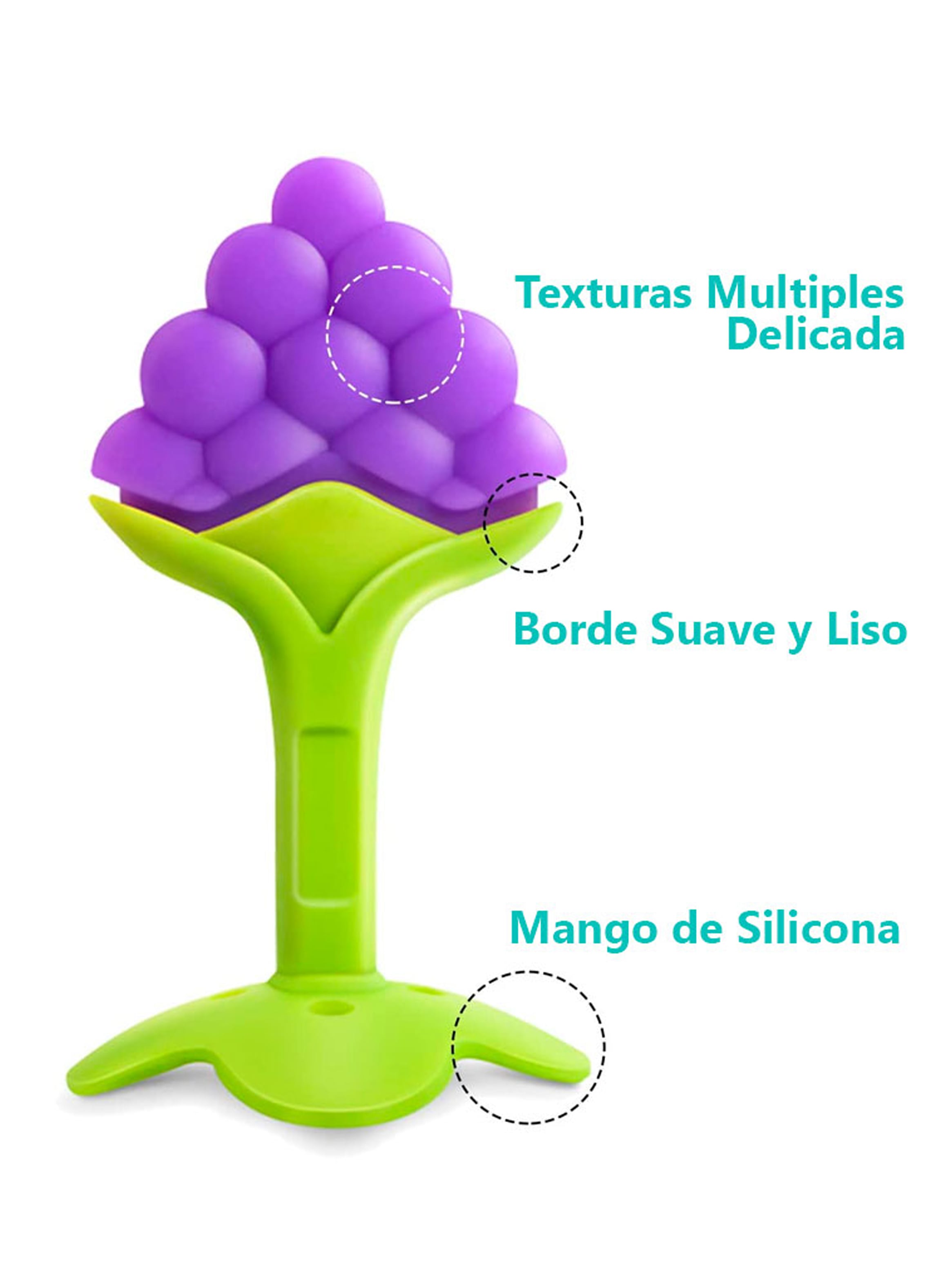 MORDEDOR SILICONA FRUTA RASCA ENCIAS DENTICIÓN BEBÉ GUAGUA - 3