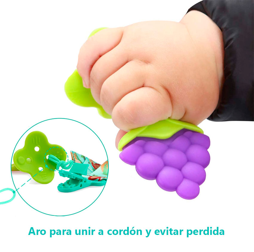 MORDEDOR SILICONA FRUTA RASCA ENCIAS DENTICIÓN BEBÉ GUAGUA - 4
