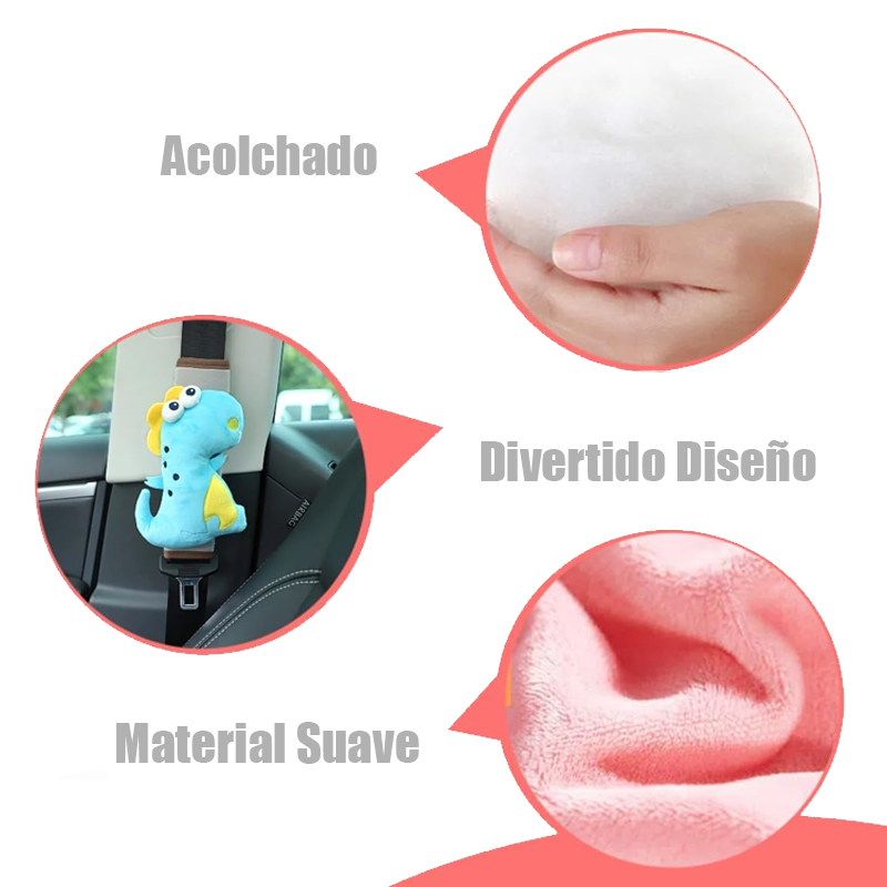 ALMOHADA COJIN PARA CINTURÓN DE SEGURIDAD VIAJE PASEO NIÑOS - 2