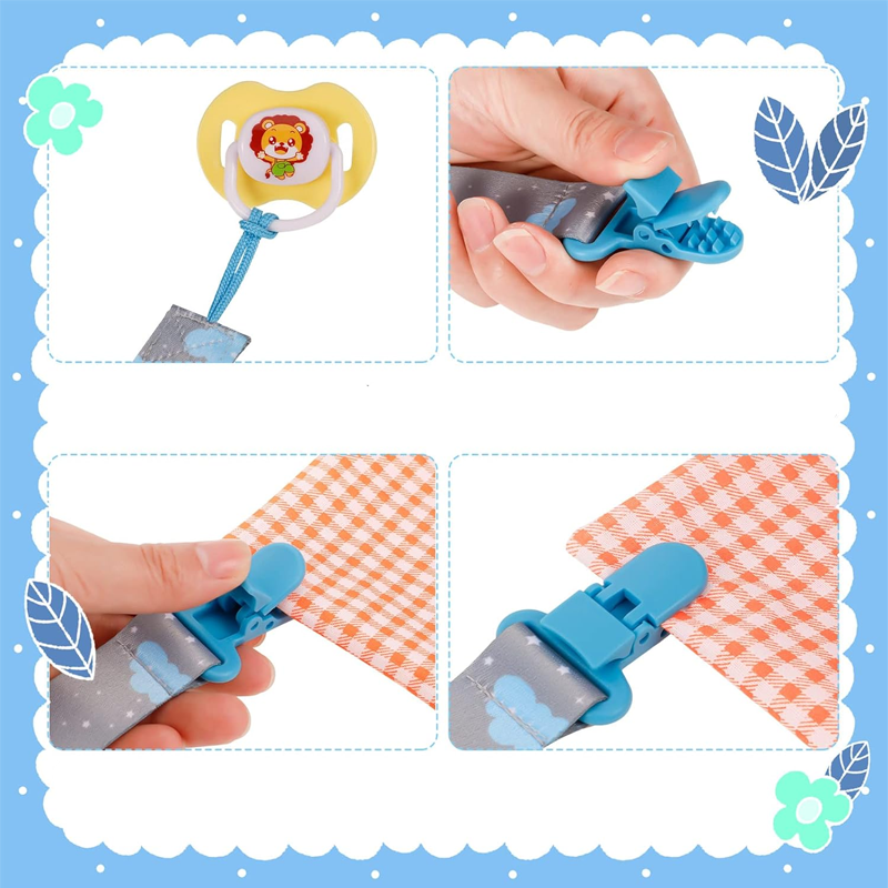 PORTA CHUPETE DE TELA PARA BEBE AFIRMA TETE DE CINTA CLIPS - 2