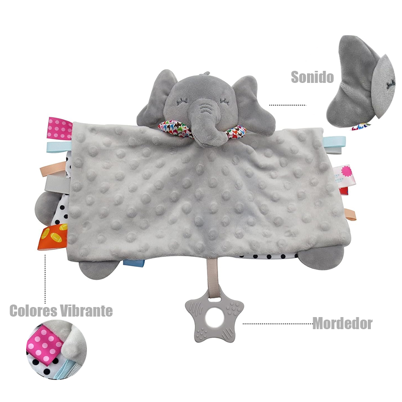 MANTA CALMANTE DE APEGO BEBE TUTO AMIGO JUGUETE CON MORDEDOR - 2