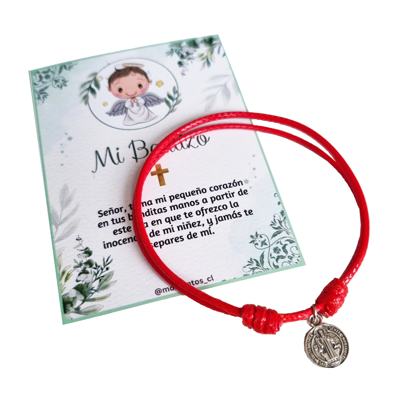 RECUERDOS ENCINTADOS BAUTIZO 12 PULSERAS BAUTISMO + TARJETAS - 1