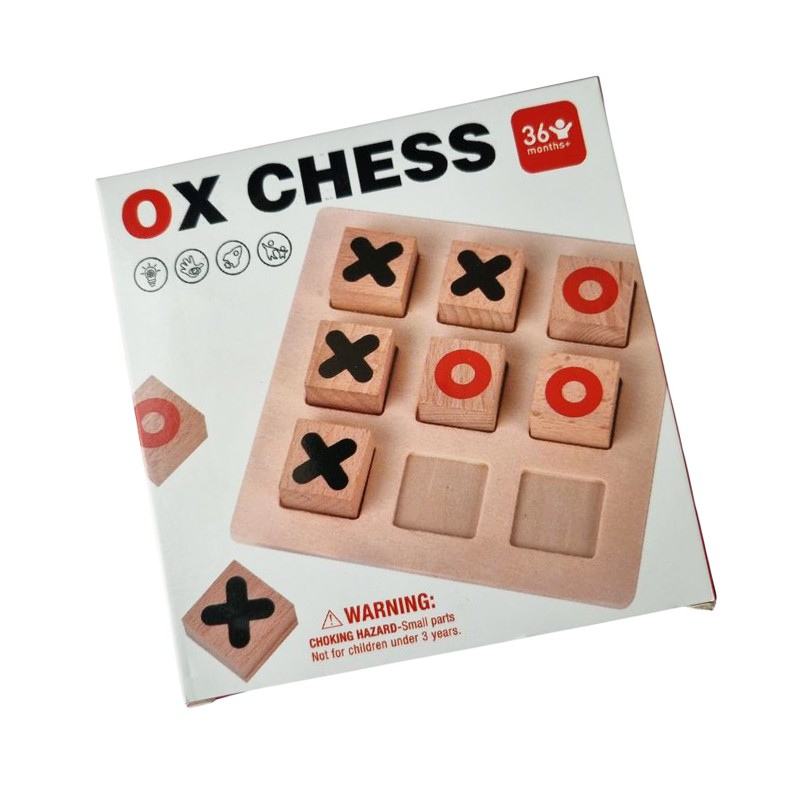 JUEGO GATO MADERA JUGUETE DIDACTICO XOXO TICTAC TRES EN RAYA - 1