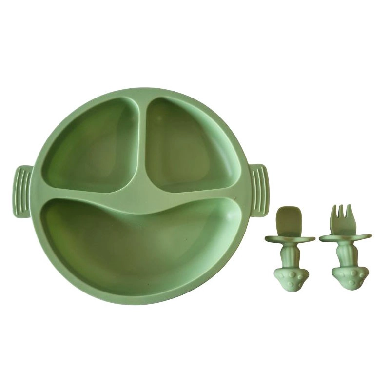 SET PLATO + SERVICIOS SILICONA BEBE VAJILLA DE APRENDIZAJE - 1