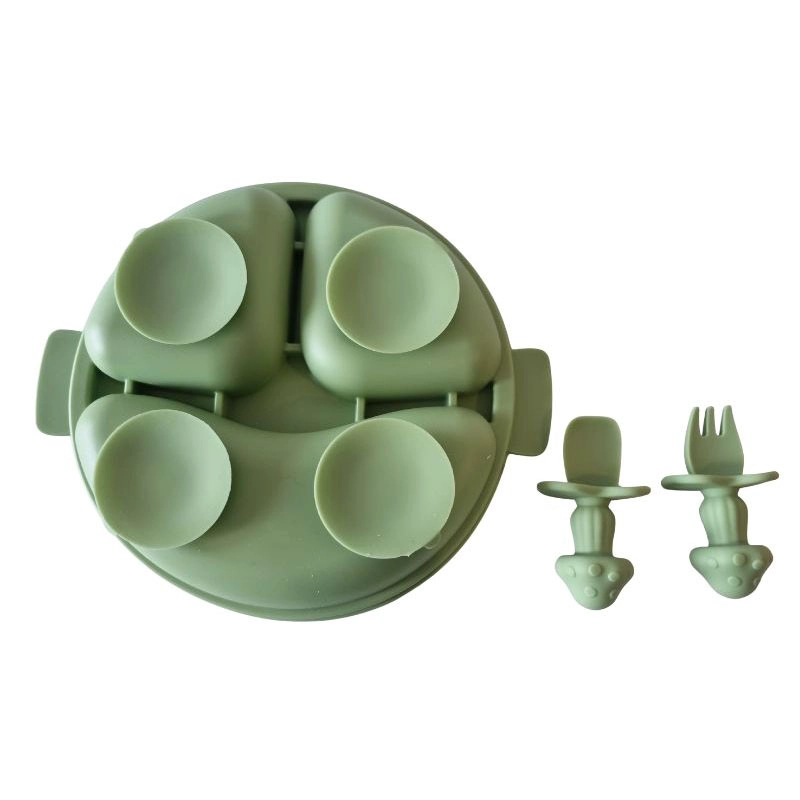 SET PLATO + SERVICIOS SILICONA BEBE VAJILLA DE APRENDIZAJE - 3