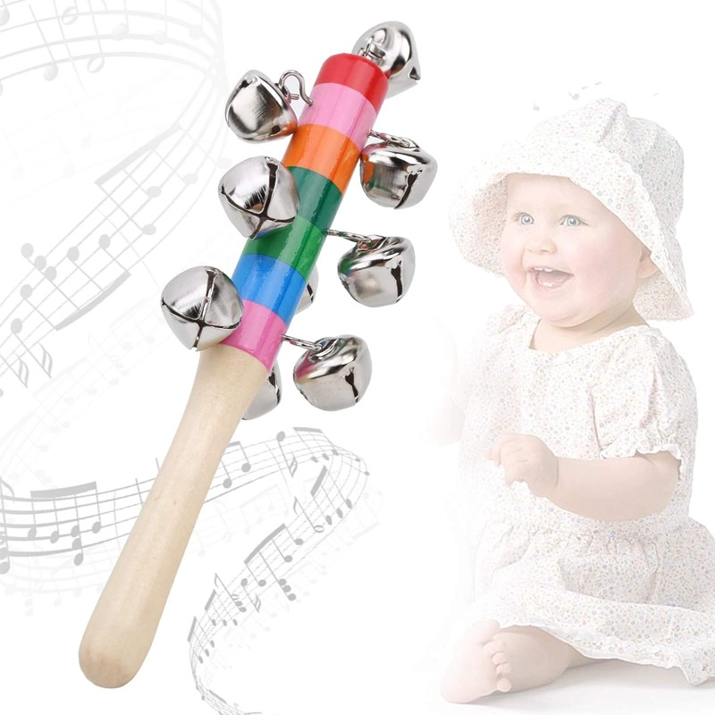 CASCABEL PARA NIÑOS JUGUETE MUSICAL DE RITMO MANGO MADERA - 5