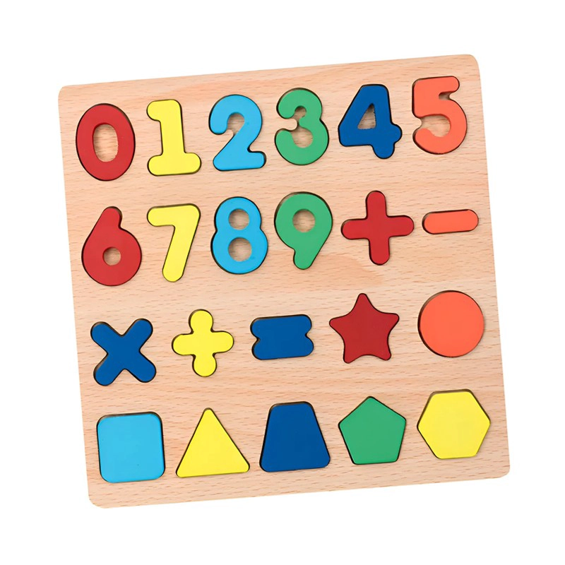 PUZZLE ENCAJE DE MADERA LETRAS ABECEDARIO NUMEROS DIDACTICO - 1