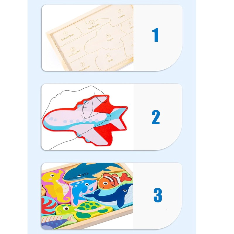 ROMPECABEZA PUZZLE ENCAJE DE MADERA JUGUETE DIDACTICO NIÑOS - 2