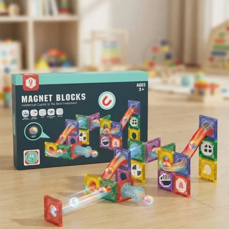 SET BLOQUES MAGNETICOS CONSTRUCCION JUEGO ARMABLE IMAN 40PZ - 6