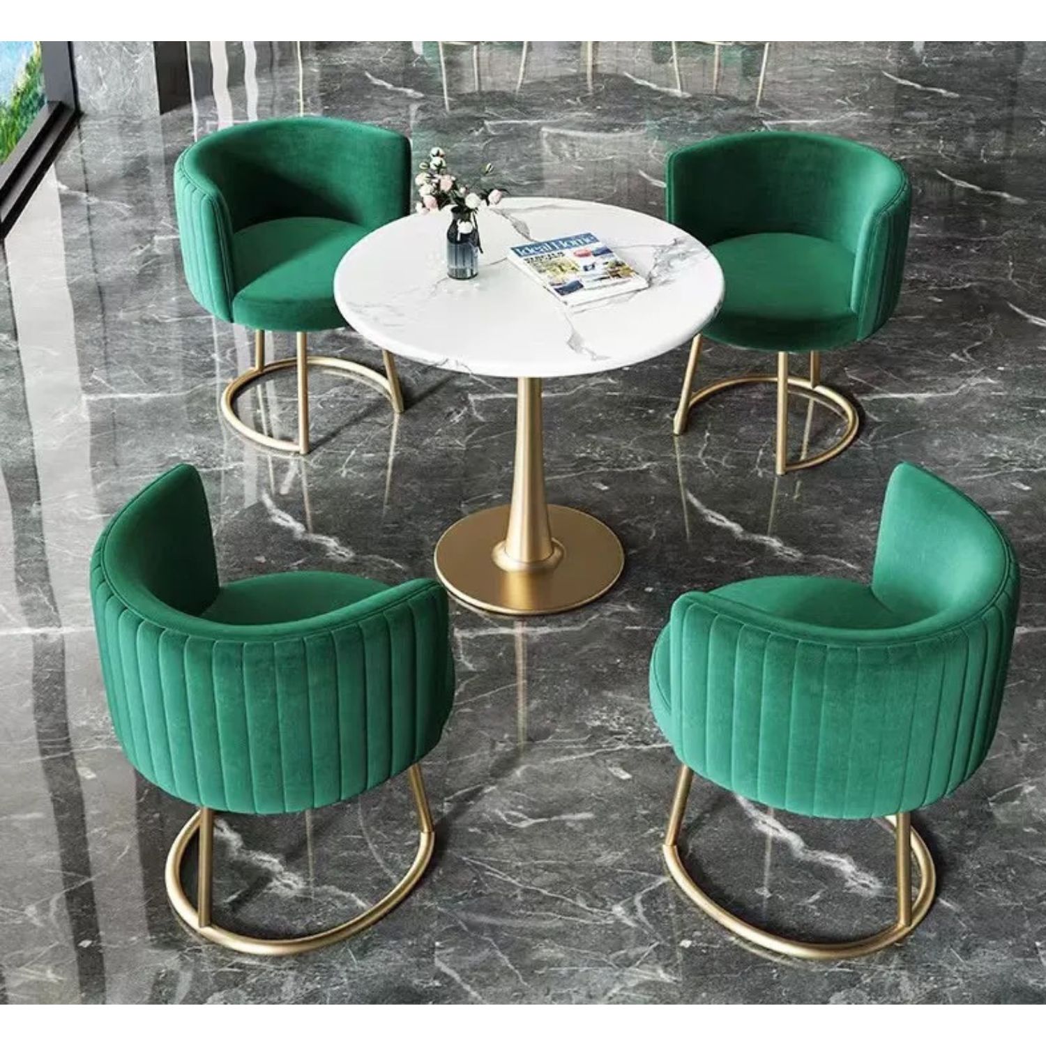 MESA KLIK MUEBLES REDONDA 80CM BLANCO METAL - 2