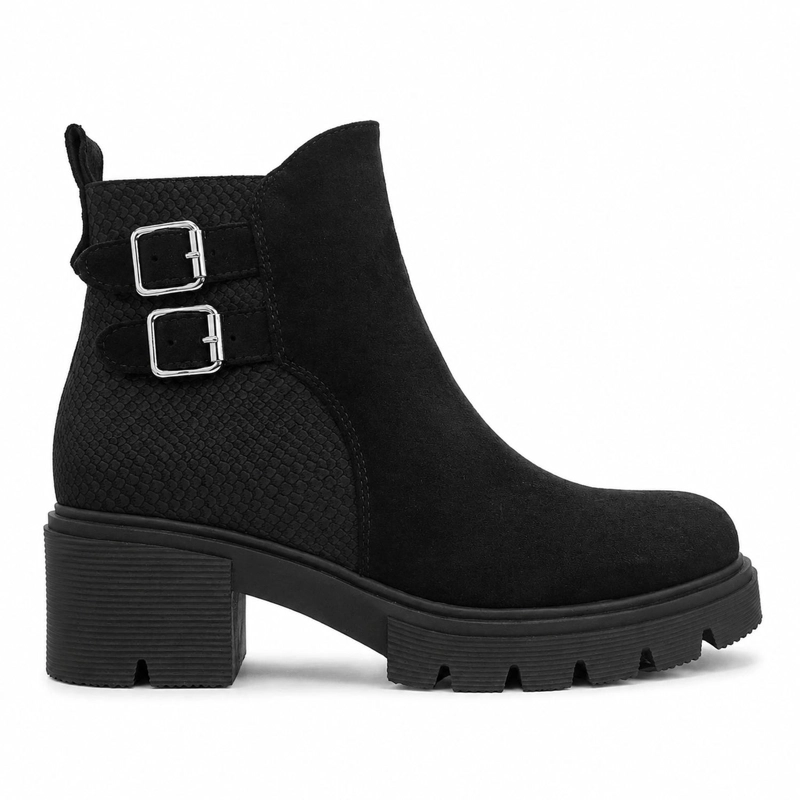 BOTA NEGRO MUJER GAMUZA Y PU ATENAS 25-31 - 1