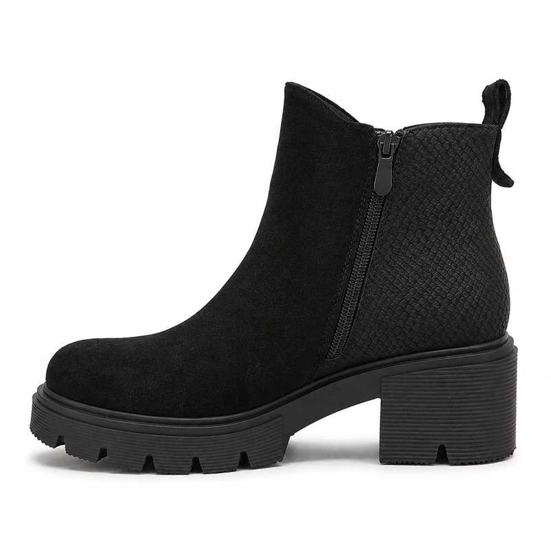 BOTA NEGRO MUJER GAMUZA Y PU ATENAS 25-31 - 2