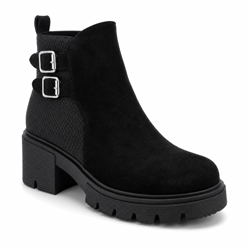 BOTA NEGRO MUJER GAMUZA Y PU ATENAS 25-31 - 3