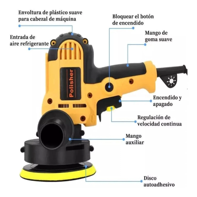 PULIDORA ELECTRICA 700W 5 PULGADAS CON MANGO DWE6401 - 4