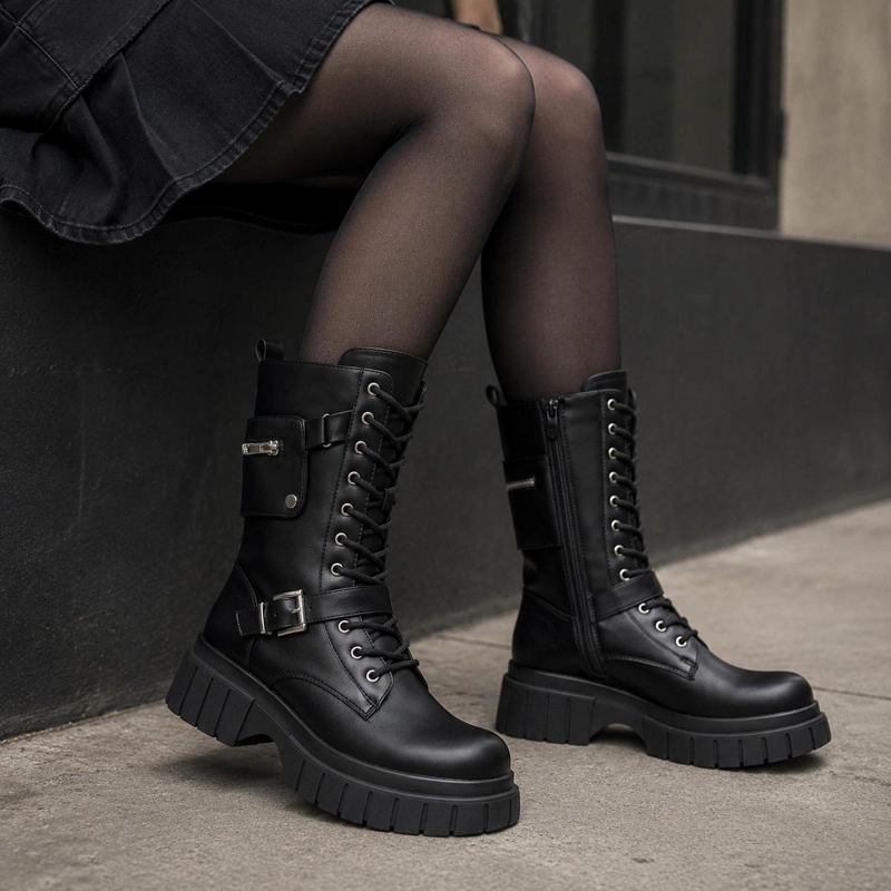 BOTA NEGRO MUJER PU SALEM 2546 - 4
