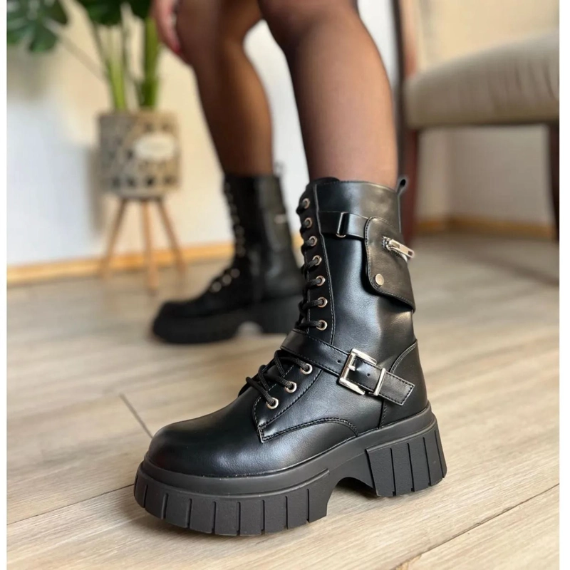 BOTA NEGRO MUJER PU SALEM 2546 - 5