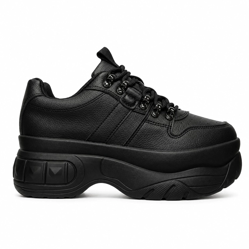 ZAPATILLA NEGRO MUJER ECOCUERO PRAGA 23-85 - 1