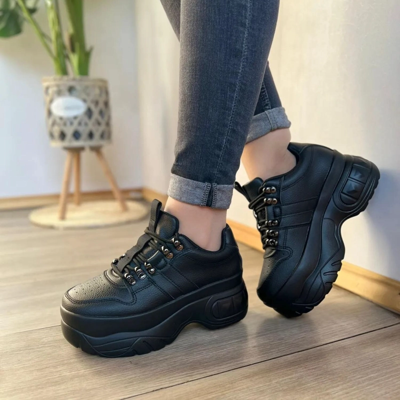 ZAPATILLA NEGRO MUJER ECOCUERO PRAGA 23-85 - 5