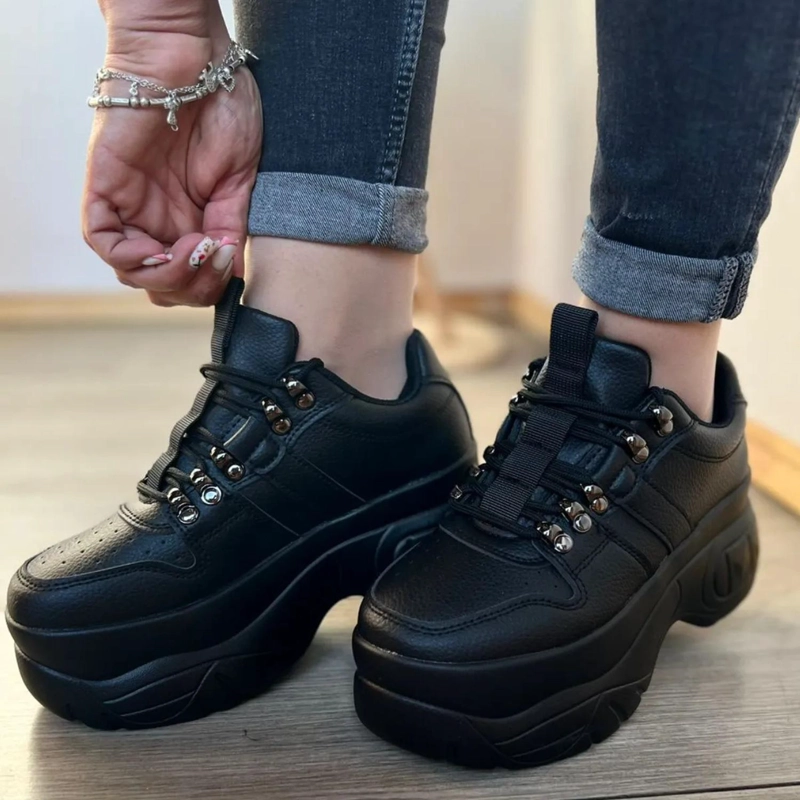 ZAPATILLA NEGRO MUJER ECOCUERO PRAGA 23-85 - 6