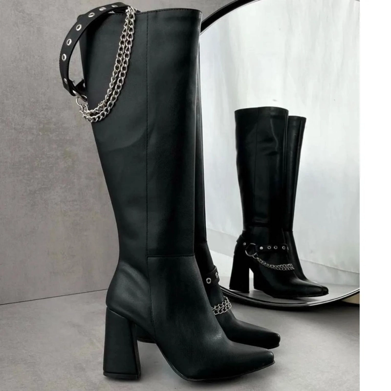 BOTA NEGRO MUJER ECOCUERO VENECIA 5Y16-1 - 2