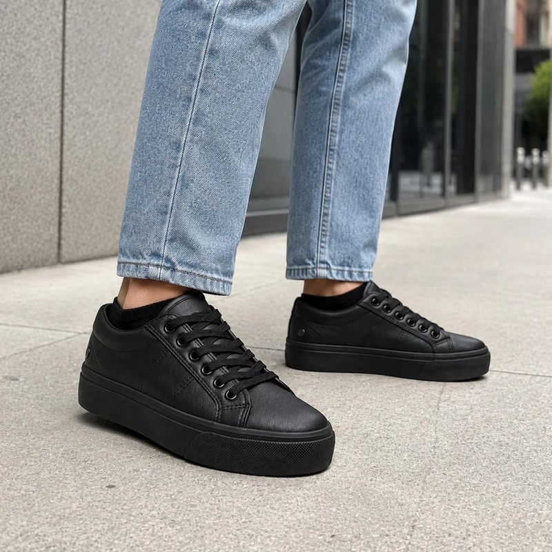ZAPATILLA NEGRO UNISEX ECOCUERO BROOKLYN LD06 - 5