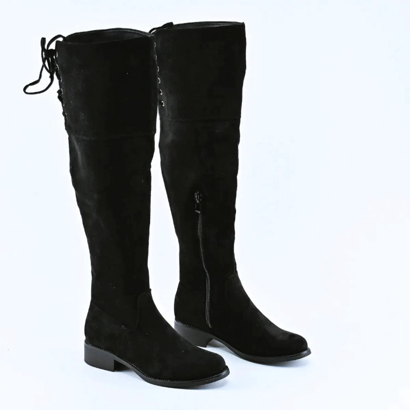 BOTAS BUCANERAS NEGRAS GAMUZA MUJER H851-1 Negro 36