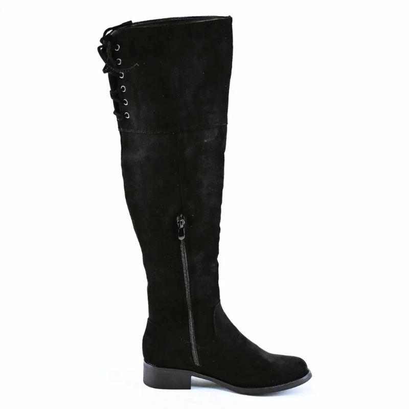 BOTAS BUCANERAS NEGRAS GAMUZA MUJER H851-1 - 4