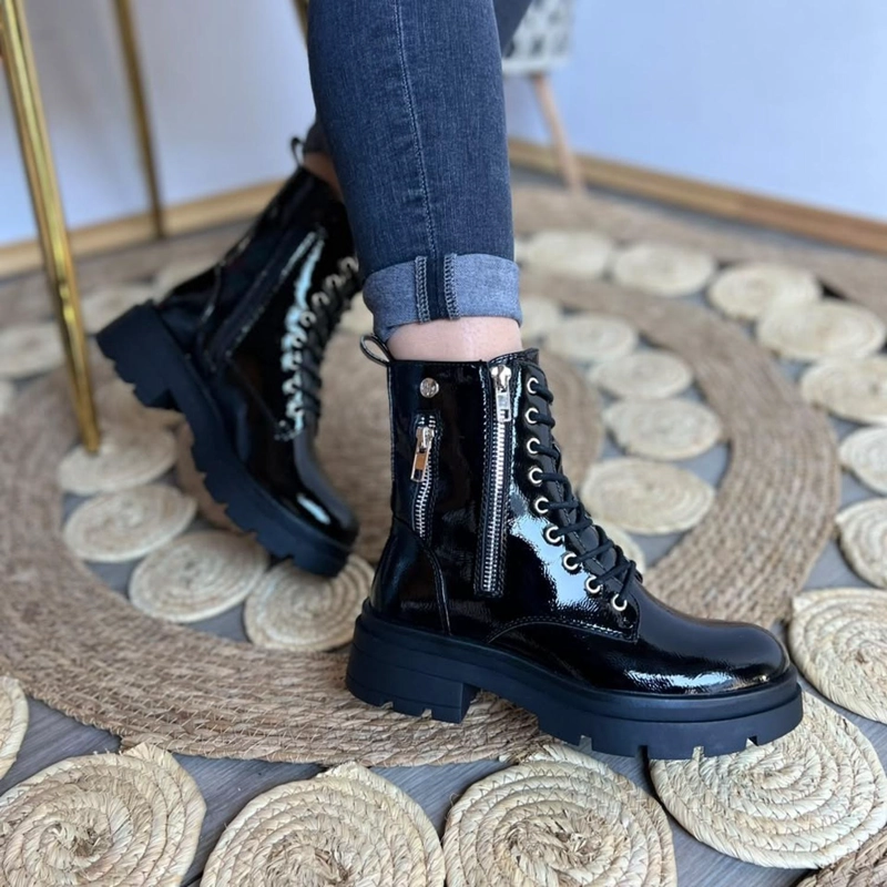 BOTA NEGRO MUJER CHAROL COMBAT 22-20A - 4
