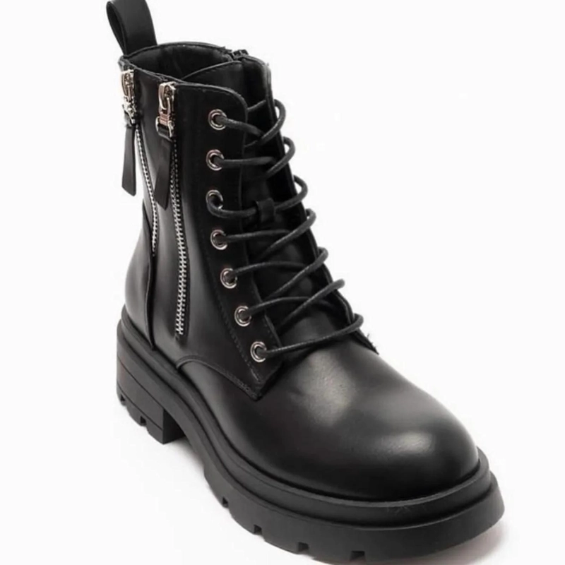 BOTA NEGRO MUJER PU COMBAT 22-20 - 1