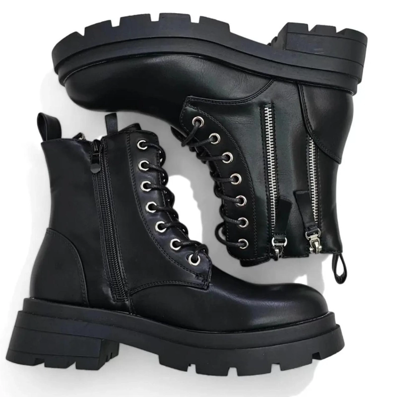 BOTA NEGRO MUJER PU COMBAT 22-20 - 2