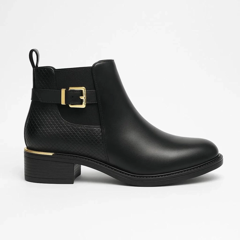 BOTIN NEGRO MUJER ECOCUERO VIENA N13 - 1