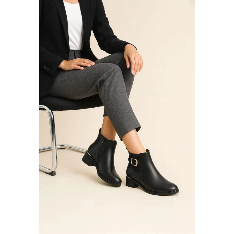 BOTIN NEGRO MUJER ECOCUERO VIENA N13 - 4