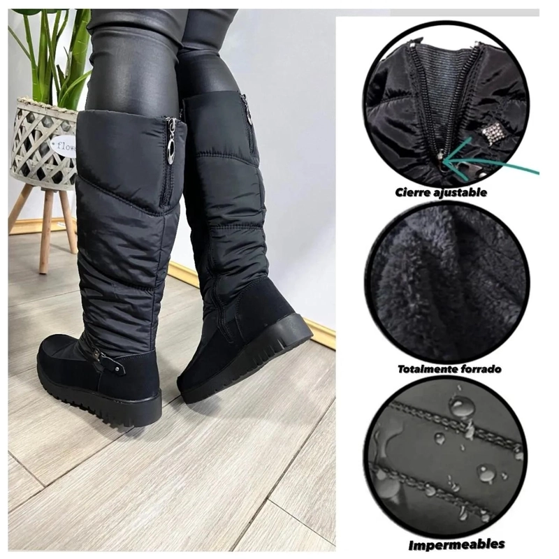 BOTAS NEGRAS IMPERMEABLE HERIEL INVIERNO NIEVE LUVIA FORRADAS CHIPORRO H558-1 - 5