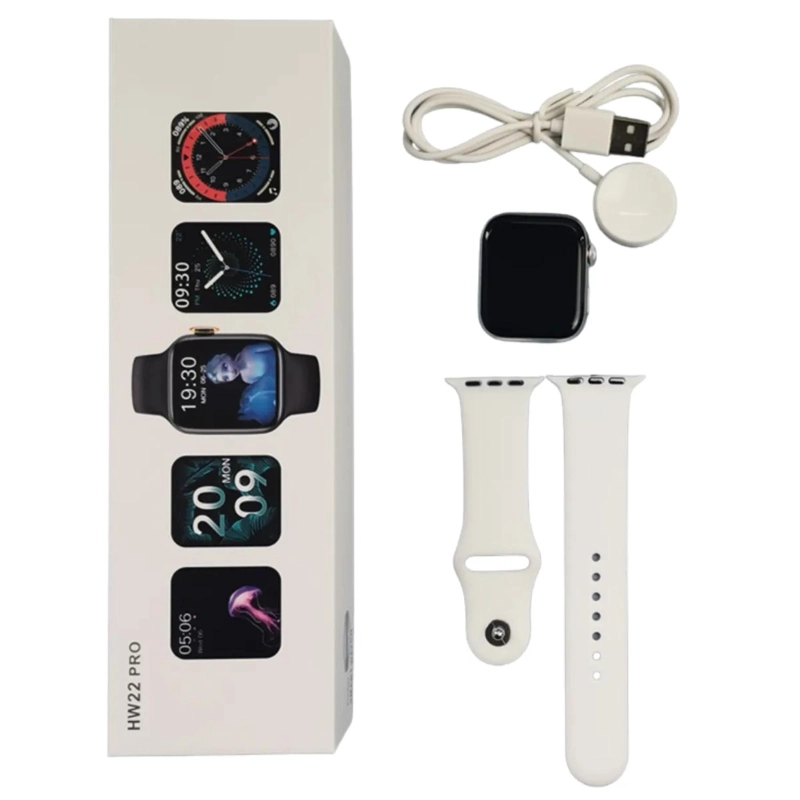 RELOJ SMARTWATCH INTELIGENTE HW22 PRO 44 MM BLANCO - 4