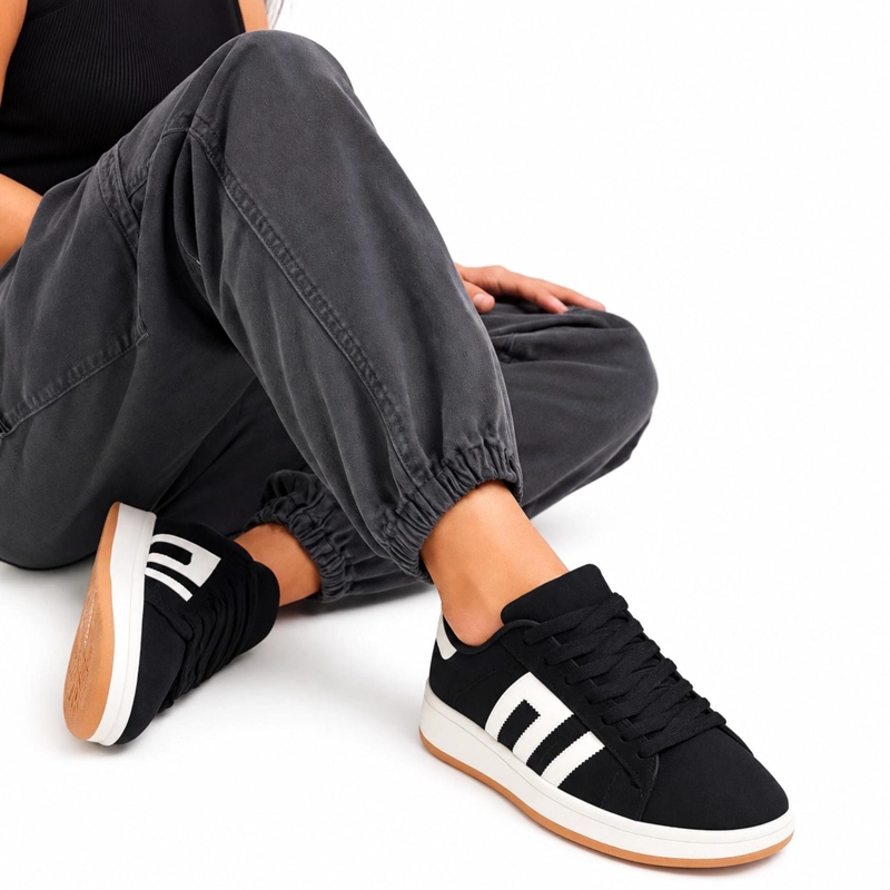 ZAPATILLA URBANA NEGRO MUJER GAMUZA ATLAS 340A - 5