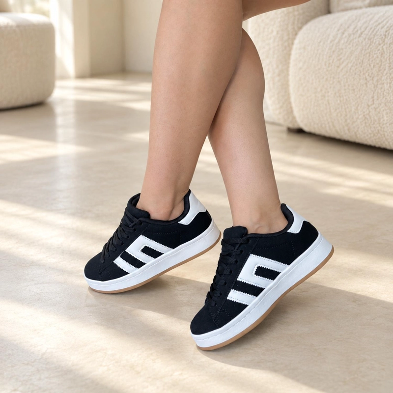 ZAPATILLA URBANA NEGRO MUJER GAMUZA ATLAS 340A - 6