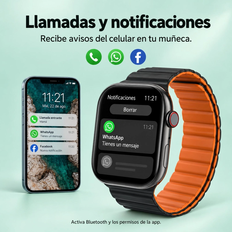 SMARTWATCH RELOJ INTELIGENTE VIDVIE SW1615 NEGRO 2,1 LLAMADAS - 5