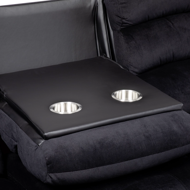 SILLON VYS SPA VENOM 3 CUERPOS GRAFITO RECLINABLE CON POSA VASOS - 4