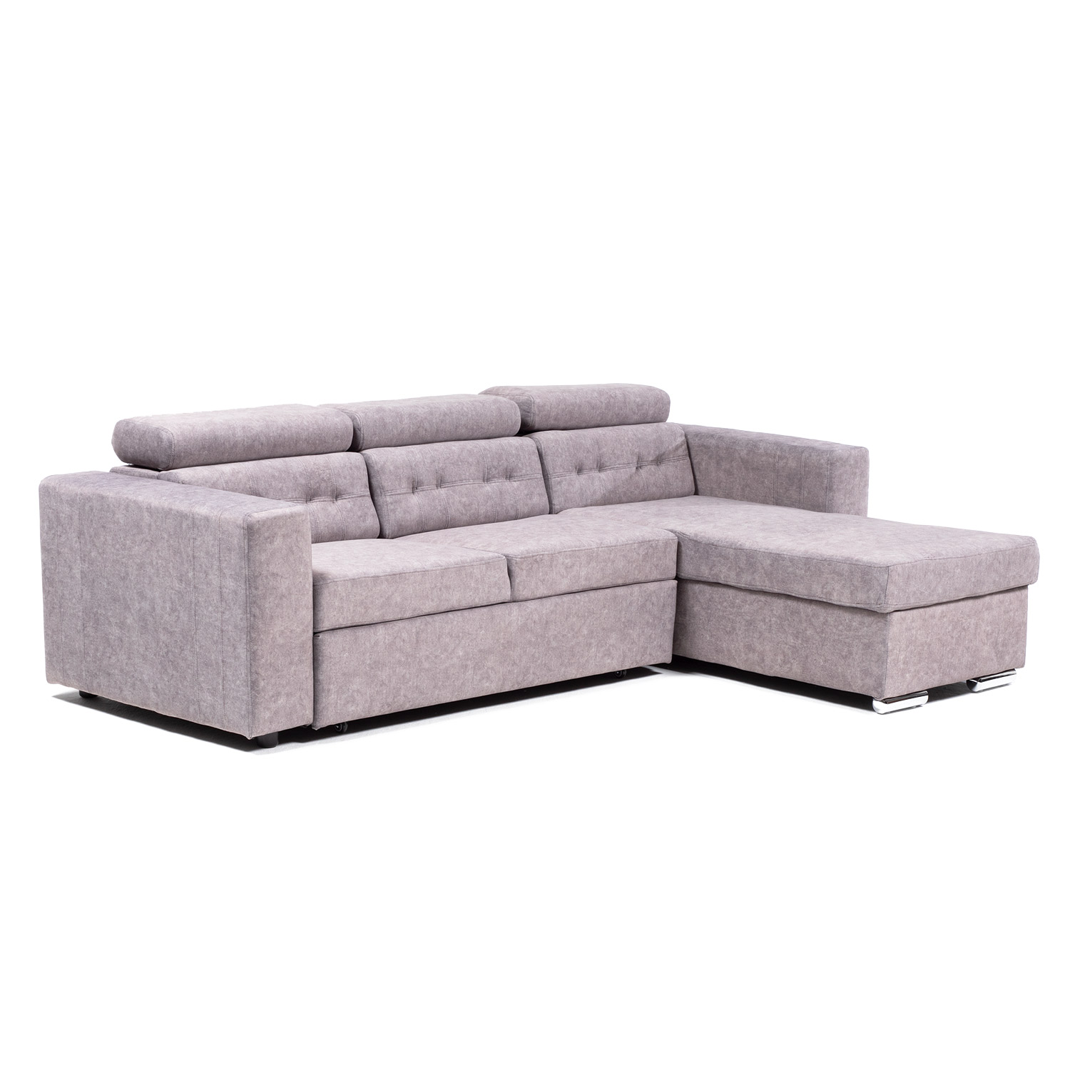 SOFA CAMA DANTE VELVET BEIGE: BIDIRECCIONAL, CABECERA ADAPTABLE Y CAJON INVISIBLE - 5