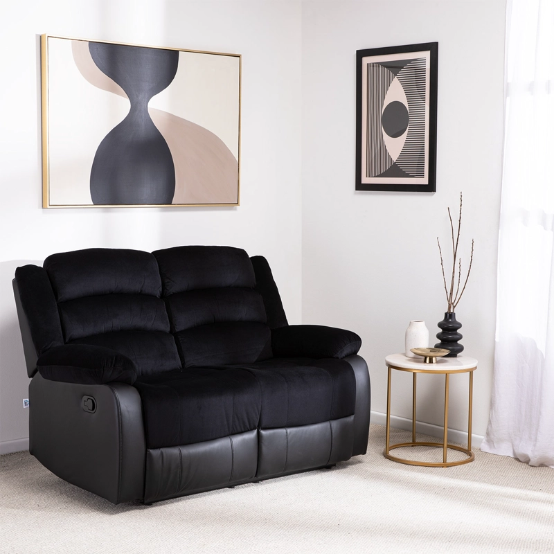 SOFÁ VYS SPA BLACK VENOM 2 CUERPOS ACERO NEGRO RECLINABLE - 2